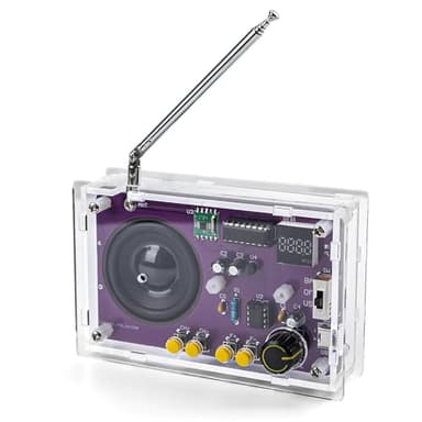 Radio with 2inch Speaker and Acrylic Case, DIY FM Radio Soldering Project, Electronic Soldering Practice Kit for High School STEM Education