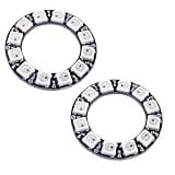 Sparkleiot 12 Bits WS2812 RGB LED Ring WS2812B 5050 Addressable LED Light String with Integrated Drivers Pixels Individual Controlling for Arduino ESP8266 ESP32 Lighting Effect (Pack of 2pcs