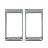 FLEOR 2pcs Metal Flat Humbucker Pickup Mounting Ring Set Electric Guitar Pickups Cover Frame Big Size