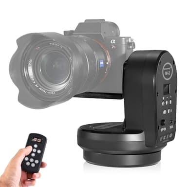 Soonpho M2 Motorized Rotating Panoramic Tripod Head with Remote Control & Mobile Phone Clip for DSLR Cameras/Smartphones-Built-in 2000mAh Lithium Battery, 2.2lb/1kg Maximum Playload