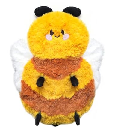 Honeybee Microwave Heating Pad for Period Cramps, Microwavable Stuffed Animal Cute Moist Weighted Plush Heating Bean Bag with Removable Cover Unscented Heatable Gifts