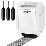 Miseyo Mini Identity Theft Protection Roller Stamp with 3 Pack Refill Ink,Anti-Theft Security Prevention Confidential Roller Stamp - White