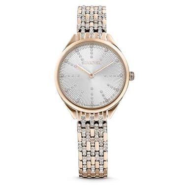 Swarovski Unisex-Adult's Attract Stainless Steel Swiss Quartz Watch with Metal Strap, Gold, 0 (Model: 5516305)