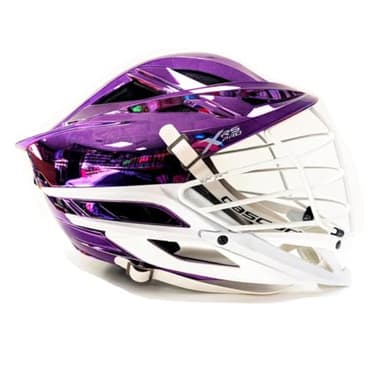 Cascade XRS Pro Lacrosse Helmet – Enhanced Vision, Superior Comfort & Custom Multi-Color Combos for Adult Players (Metallic Purple/White Mask/White Chin)