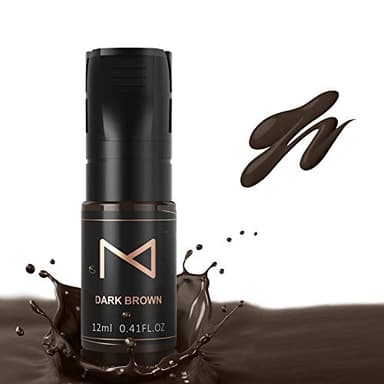 M Cosmetic Liquid Pigment for Eyebrow Powder Brows, Nano Brow, Shading Permanent Makeup - Machine Use - No Mixing - for Professionals Only -12ml (Dark Brown)