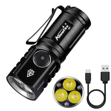 ALONEFIRE X61 Mini LED Flashlight Type C USB Rechargeable Bright Small Torch 5 Modes Portable Pen Light Waterproof Long Battery Life with Tail Magnet, Clip, Battery for Outdoor, EDC Carry, Hiking