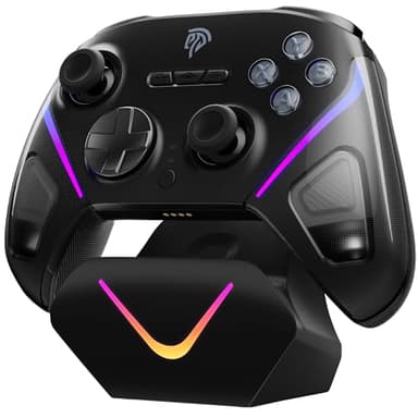 EasySMX D10 Wireless Game Controller – TMR Anti-Drift Joysticks, Dual-Mode Triggers, 1000Hz Polling, Mechanical Buttons, RGB – Bluetooth Gamepad for PC/Switch/Switch2/iOS/Android with Charging Dock