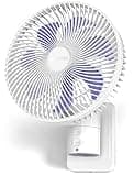 Airbition 8” Small Wall Mount Fan with Remote Control, 90°Oscillating, 4 Speeds, Timer, Included 120° Adjustable Tilt, High Velocity, 70Inch Cord, for RV Bedroom Home Office Garage