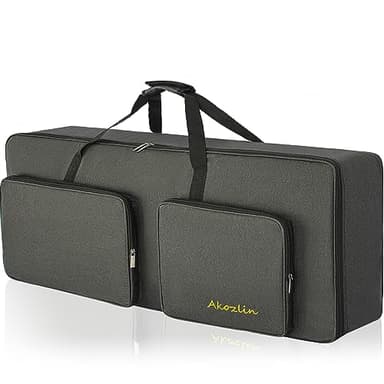 AKOZLIN 61-Key Full Padded Keyboard Gig Bag, 41.7”×17.3”×6.3”Portable Electric Piano Keyboard Case Foldable Bag