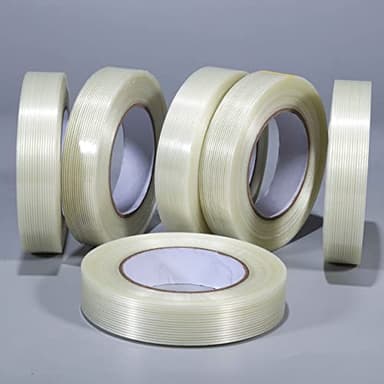 Valley'sYuMiao 6 Pack,Filament Strapping Tape, 1in×60yds, Mono Fiberglass Transparent Reinforced Packing, Heavy Duty Wearproof Tape, 5.5mils