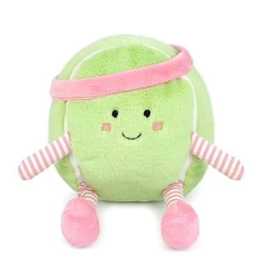 MON AMI Tina the Tennis Ball Plush Toy 9-Inches | Adorable Soft Tennis Ball Plushie | Softball Stuffed Toy for Kids & Toddlers | Cuddly Sports Plush Doll, Playroom Decor Pillow & Gift for Girls & Boys