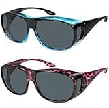 Yogo Vision Fit Over Wrap Sunglasses Polarized Lens Wear Over Eyeglasses 100% UV Protection for Men and Women
