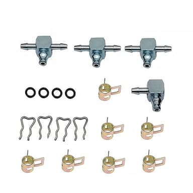 BuliBoao Fuel Return Line Injector Metal Connector Fits for Diesel LLY LMM LBZ W/clamps 4Cyl