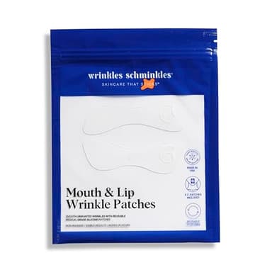 Wrinkles Schminkles Mouth & Lip Wrinkle Patch - Reusable Silicone Smoothing Pads for Noticeable Wrinkle Reduction - Lip Wrinkle Prevention for Youthful, Smooth Skin (2 Pack)