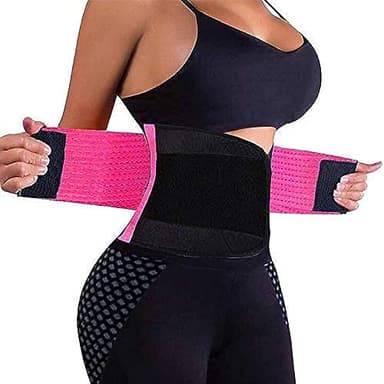 VENUZOR Waist Trainer Belt for Women - Waist Cincher Trimmer - Slimming Body Shaper Belt - Sport Girdle Belt (UP Graded)(Hot Pink,Small)