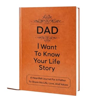 Gift for Dad: I Want to Know Your Life Story Leather Journal (Hardcover): Sentimental Keepsake for Father‘s Day, Birthday, and Christmas, Guided Life Story Book with 300+ Prompt Questions, Perfect Gifts from Daughter/Son
