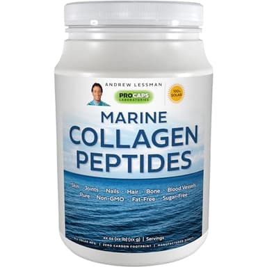 ANDREW LESSMAN Marine Collagen Peptides 120 Servings - Supports Radiant Smooth Soft Skin, Comfortable Joints. Pure. Super Soluble No Fishy Flavor No Additives Non-GMO