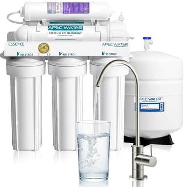 APEC Water Systems ROES-PH75 Essence Series Top Tier Alkaline Mineral pH+ 75 GPD 6-Stage Certified Ultra Safe Reverse Osmosis Drinking Water Filter System