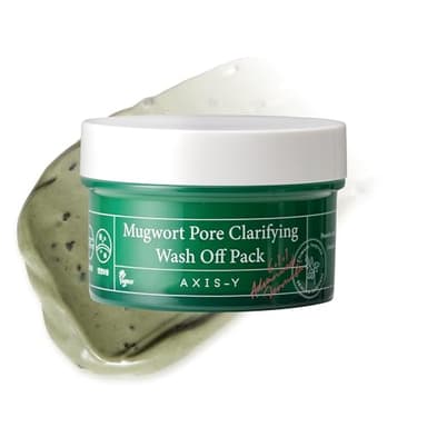 AXIS-Y Mugwort Pore Clarifying Wash Off Pack - Face Exfoliator Targets Clogged Pores, Whitehead & Blackhead Remover - Vegan Korean Skin Care Glass Skin Clay Mask - 3.38 fl. oz.