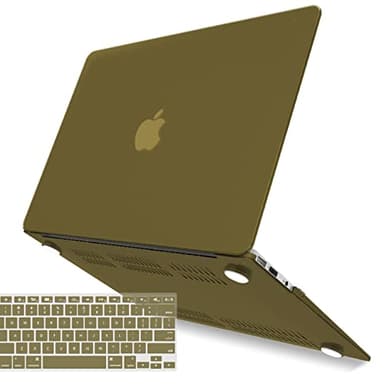 IBENZER Compatible with Old Version MacBook Air 13 Inch Case (2010-2017 Release). Models: A1466 / A1369, Plastic Hard Shell Case with Keyboard Cover for Mac Air 13, Olive Green, A13OLGN+1