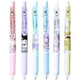 NGCJZF 6 Pcs Cute Cartoon Pens Kawaii Kitty Ballpoint Pens School Supplies Anime Cartoon School Supplies 0.5mm
