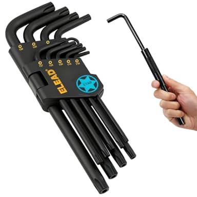 ELEAD 11-Piece Torx Star Allen Wrench Set with Extension Bar, T10-T50 Long Arm Torx Key Set, Heat-Treated S2 Steel