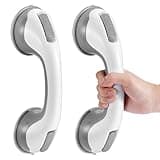 Grab Bars for Shower, 12 Inch Shower Handle Strong Suction Shower Grab Bar for Shower Chair Stool, Bathroom Safety Bar for Seniors, Elderly (2 Pack)