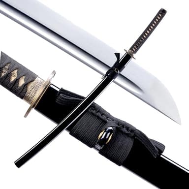 OKSs Katana Sword Real Rayskin Hardwood Saya Handmade Japanese Samurai Sword Can Chop Bamboo