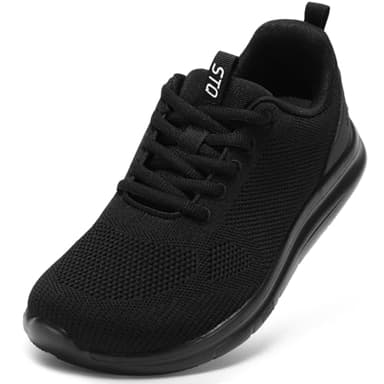 STQ Wide Toe Box Walking Shoes Women Extra Wide Width Tennis Sneakers Comfortable Mesh Arch Support Running Athletic Shoe for Orthopedic Plantar Fasciitis Diabetic Bunions All Black 8