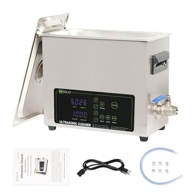 U.S. Solid 6L Ultrasonic Cleaner - 28/40kHz Dual-Frequency Digital Ultrasonic Cleaning Machine with Heater, Timer, and Degas Function