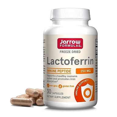 Jarrow Formulas Lactoferrin Supplements 250 mg - Immune-Supporting Glycoprotein for Healthy Immune System Support & Iron Absorption - Freeze Dried, Gluten Free, Non-GMO - 30 Capsules (Servings)