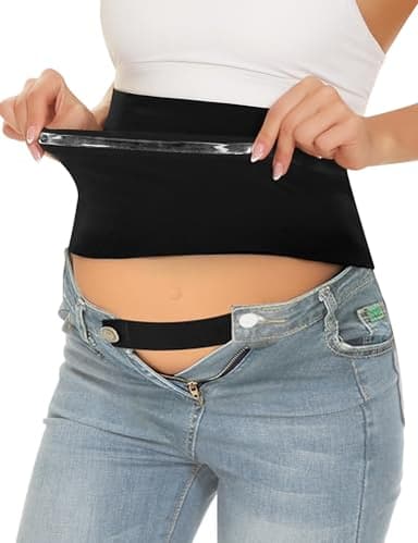 Yeshape Belly Band Pregnancy Support belly Bands for Pregnant Women Maternity Belly Band Shirt Extenders for Women Pregnancy Pants Extender Black M