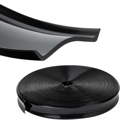 1'' RV Trim Molding Insert, Heavy Duty RV Weather Stripping Exterior Replacement, Black Rubber Vinyl Flexible Molding Trim, Waterproof Screw Cover Corner for Camper Travel Trailer Boat Channel, 50 FT