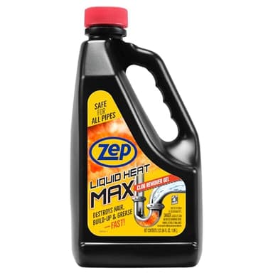 Zep Liquid Heat Max Clog Remover Gel - Destroys Hair, Build-Up & Grease - 64 oz.