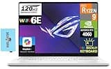 ASUS 2025 ROG Zephyrus G14 14.0" OLED 120Hz QHD White Gaming Laptop (AMD Ryzen 9 8945HS, RTX 4060 8GB, 16GB LPDDR5X RAM, 1TB SSD, RGB Backlit KB, Wifi 6E, Bluetooth 5.3, Micro SD, Win11Home) w/DKZ Hub
