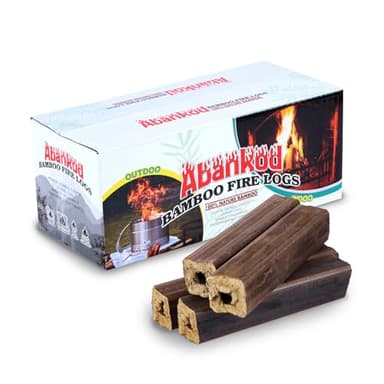 BETLIOS Fire Logs Fireplace Logs - Compressed Natural Bamboo Logs Fires tarter Bamboo Fire Log for Campfire, Fireplace, Wood Stove, Fire Pit, Indoor & Outdoor Pack of 4/2-Hour Burn