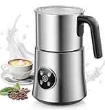 PSIIDAN Milk Frother, 4 in 1 Milk Frother and Steamer, Automatic Warm and Cold Foam Maker, Hot Chocolate Maker, Electric Frother for Coffee, Cappuccino, Latte, Choc, Silver