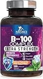 B Complex Vitamins Capsules with Vitamins B6 B12 B100 C Biotin Folate & Folic Acid - Supplement for Heart, Brain, & Nerve Support - Super Complete B-Complex for Immune & Energy Support - 120 Capsules