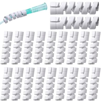 Lekgavd 20 Packs Oxygen Tube Support Crimp Straightener, Retractable Oxygen Tubing Support for Portable Oxygen Concentrator, Oxygen Tubing Reels Supplies for Nasal Cannula