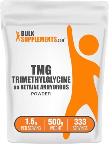 BulkSupplements.com Betaine Anhydrous Powder - Trimethylglyine, TMG Supplements, TMG Powder - Betaine TMG - Gluten Free, 1500mg per Serving, 500g (1.1 lbs)