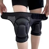JYBTAA Cleaning Knee Pads for Women/Men, Soft Foam Gardening Knee Cushions Protective Pad, Adjustable Knee Pads for Scrubbing Installing Works, Flooring Knee Guards for Housework, Black Plus Size