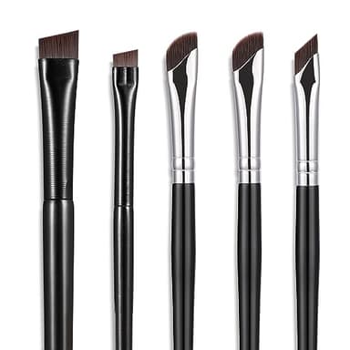 Etercycle 5-Piece Set Eyeliner Brushes for Precision Makeup Application - Fine Angled & Ultra Thin Slanted Flat Angle for Professional Beauty Cosmetic Tool