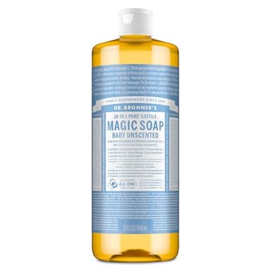 Dr. Bronner’s - Pure-Castile Liquid Soap (Baby Unscented, 32 Ounce)