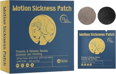 Motion Sickness Patches, Anti Nausea Patch for Travel Comfort, Motion Sickness Relief Support for Car, Cruise & Flight, Travel Essentials