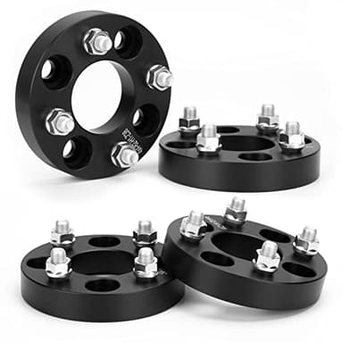 KSP 4x4 Wheel Spacers for Golf Cart, 1" ATV Wheel Spacer Fits for EZ GO EZGO Club Car, 25mm Thick 4x100 & 4x101.6mm Thread Pitch 1/2" x20 Hub bore 62mm, Black 4PCS
