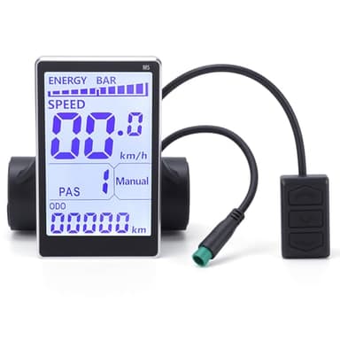 Bike Display LCD 5 Pin M5 Control Panel Bike Screen 24V 36V 48V 60V Universal Scooters Electric Meter Panel Bikes 22.2 31.8mm Handlebars Display to Enrich Cycling Journey (No. 2 Protocol)