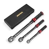AEROFORCE 1/4 & 3/8 & 1/2-inch Drive Click Torque Wrench, 3Pcs Torque Wrench Set 4-20Ft.lb, 5-45Ft.lb, 15-165Ft.lb 72-Tooth Dual Scale for Bike, Moto, Car Repair