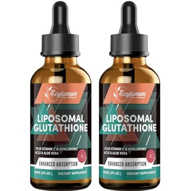 2000MG Liposomal Glutathione Liquid Drops, Ultra High Absorption, Natural Detoxification, Immune System & Skin Support*, L-Glutathione, Vitamin C & Hyaluronic Acid, Capsules Alternative, 4.05 OZ