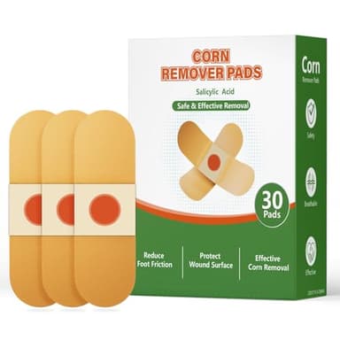 JEWII ENVI Corn Removers for Feet & Toes - 40% Salicylic Acid Extra Strength, Strong Adhesion Medicated Pads for Overnight Removal & All Day Protection, 30 Count