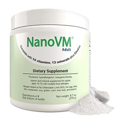 NanoVM Adult, Allergen-Free Vitamin Supplements, Women and Mens Multivitamins with 13 Vitamins & 13 Minerals, Unflavored Multivitamin Powder, Low-Carb Adult Multivitamins, 275g - Solace Nutrition